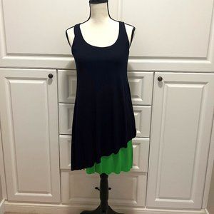 B44 Dressed - (Saks)  Blue/Green Asymmetrical Layered Tank dress